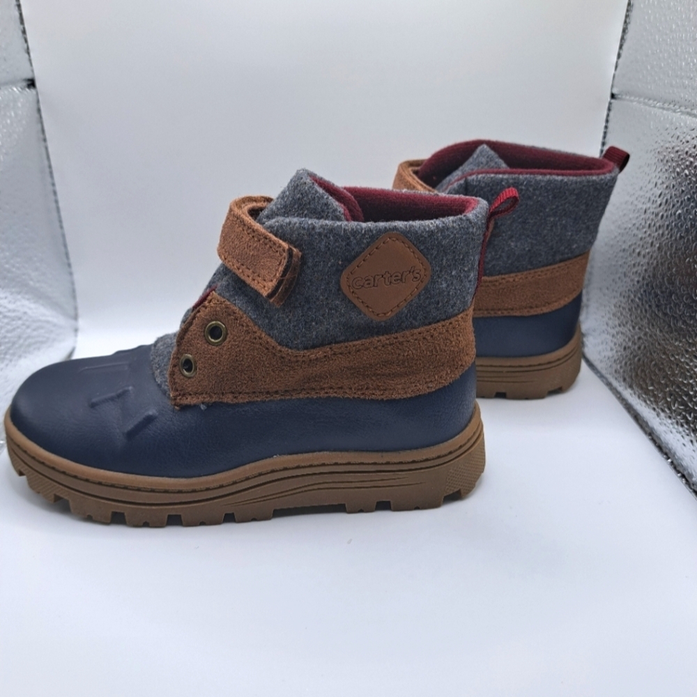 Little kids Carter's Boots navy blue & gray size 11M